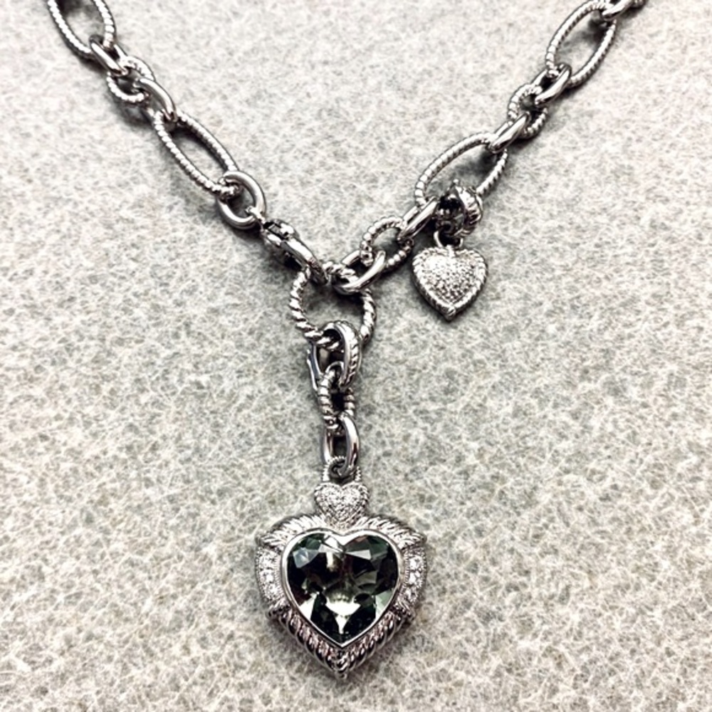 Vintage Judith Ripka Heart Pendant and Chain - Picture 6 of 16